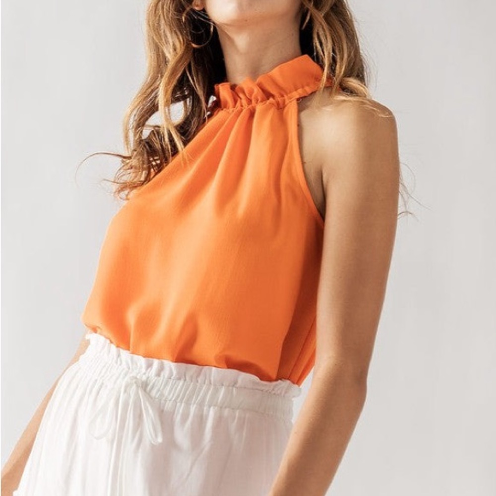 NWT Cute orange halter top